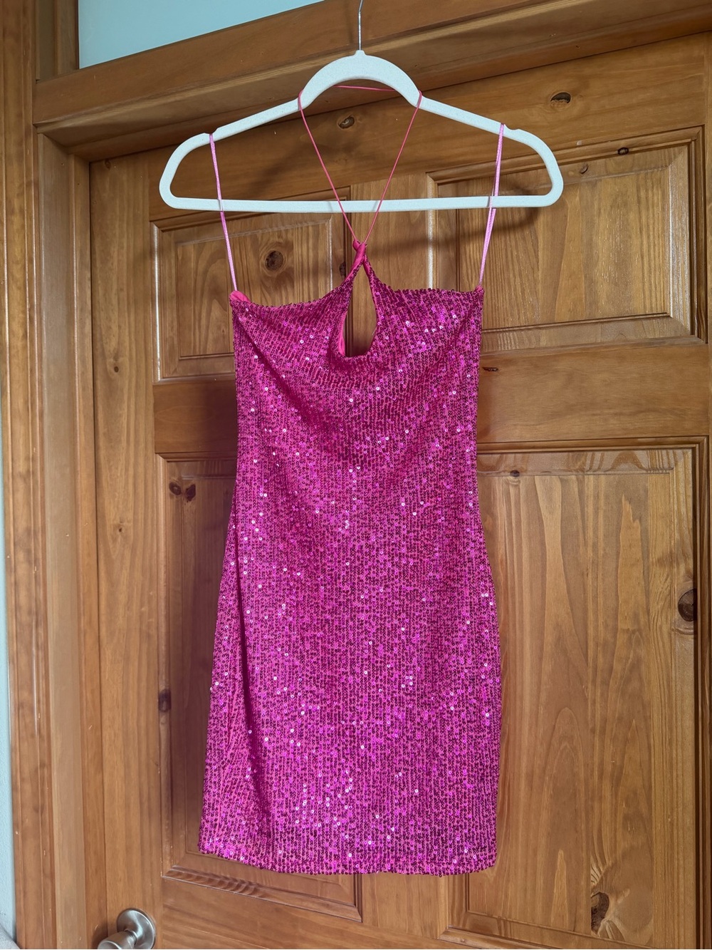 Fashion Nova Hot Pink Sequin Mini Dress